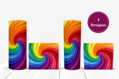 Colorful Tumbler Sublimation, Rainbow Swirl Tumbler Wrap Product Image 3