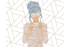 Pastel Gamer Girl Clipart PNG, Kawaii Gaming Elements Product Image 3