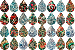 Earrings christmas sublimation, Teardrop png Product Image 3