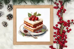 Watercolor Christmas Cakes Clipart, Christmas Clipart Product Image 3