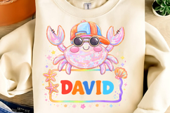 Brushstroke Custom Name Crab PNG, Summer Crab PNG, Summer Product Image 2