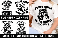 Vintage Funny Raccoon SVG Design - Honestly all my systems a Product Image 1