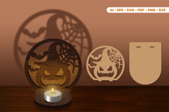 Halloween Tealight Candle Holder Laser Cut Product Image 1