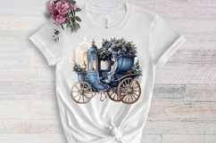 Blue Christmas Watercolor Clipart Sublimation Product Image 3