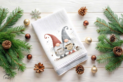 Cute christmas gnomes digital paper, background clipart Product Image 3