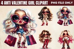 Anti Valentine girl Clipart PNG Product Image 1