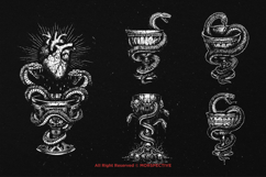 10 Bundle Dark Art Holy Grail Magical Skull Poison Snake Product Image 5