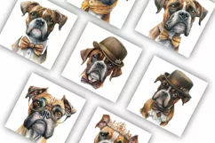 Cute Boxer Dog | Watercolour Clipart JPG Product Image 3