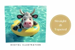 Funny Cow Tumbler Wrap Design, Summer Cow Sublimation Product Image 3