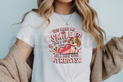 You Make Me Smile Cute Dog And Baby With Treats Illustration Product Image 3