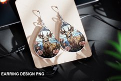 Stained Glass Deer flowers Earring Design Product Image 1