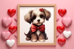 Cute Valentine Dog Clipart, Valentines Day Dog Clipart Product Image 3