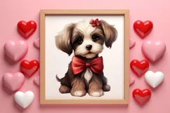 Cute Valentine Dog Clipart, Valentines Day Dog Clipart Product Image 3