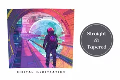 Neon Space Tumbler Wrap, Astronaut Tumbler Sublimation Product Image 3