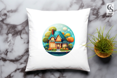 Winter Cottage Clipart Sublimation PNG Product Image 3
