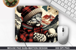 Leopard Mouse Pad Sublimation, Christmas Mouse Pad PNG Product Image 1