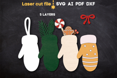 Christmas Mitten SVG laser cut file for Glowforge Product Image 3