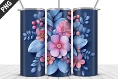 3D Flowers Tumbler Wrap | Sublimation Design | Tumble PNG Product Image 4