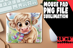 Joyful Mouse Pad PNG Design, Cute Cow Product Image 1