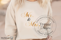 Mr And Mrs Wedding PNG Gold Couple Shirt Design Sublimation Product Image 4