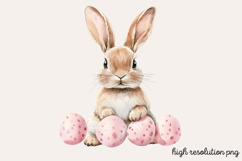 Pastel Pink Easter Watercolor Clipart PNG Product Image 1