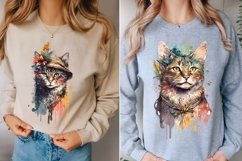 Watercolor Boho Cats Clipart Sublimation Product Image 4
