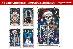 Funny Christmas Tarot Card Sublimation Clipart PNG Product Image 1