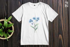 Forget Me Not Watercolor Floral Clipart Sublimation PNG Product Image 3