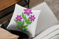 Purple Daisy Floral Embroidery Design Product Image 3