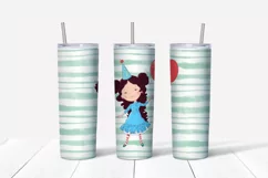 Cute Girl Skinny tumbler wrap design Product Image 4