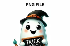 Trick or Teach PNG Digital Download, Cute Ghost Designs Product Image 4