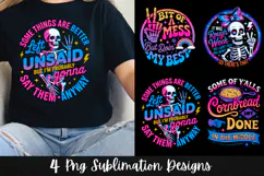 Funny Retro Skeletons Sarcastic 4 PNG Sublimation Product Image 3