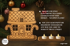 Gingerbread House Candle Holder Laser Cut | Candle Stand Product Image 2