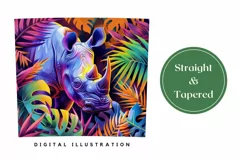 Rhinoceros Tumbler Wrap Design, Rhinoceros Sublimation PNG Product Image 3