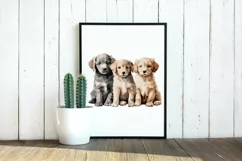 Watercolor Cute Puppy SVG, Dog Clipart Product Image 3
