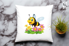 Cute Bee Floral Garden Clipart Sublimation PNG Product Image 3
