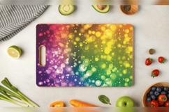 Rainbow Bokeh Cutting Boards sublimation Design Product Image 3