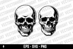 vector illustration of a human skull, viewed straight-on. Product Image 3