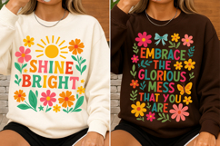 Colorful Positive Quote SVG Be The Reason Floral PNG Product Image 3