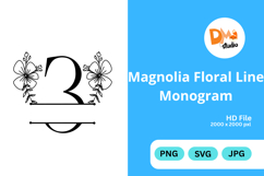 Magnolia Floral Line Monogram Product Image 1