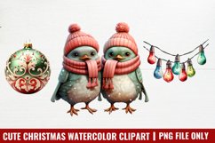 Watercolor Cute Christmas Clipart, Christmas Clipart Product Image 1