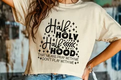 Half Hood Half Holy Svg, Funny Christian Svg, Spiritual Svg. Product Image 4