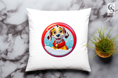 Cute Puppy In Red Scarf Clipart Sublimation PNG Product Image 3