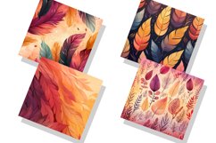 Autumn Boho Ombre backgrounds Watercolor Clipart Bundle Product Image 2