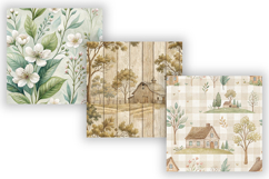 Gentle Meadow Watercolor Seamless Patterns, Neutral Nursery Product Image 3