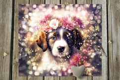 Magic Dogs & flowers | 10 Skinny tumbler Sublimation designs Product Image 3