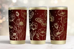 20oz Tumbler laser svg Floral wrap| Wildflowers pattern Product Image 1