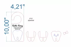 Tooth Fairy Door Hanger SVG Laser cut file for Glowforge Product Image 4