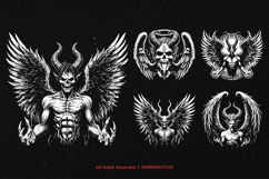 10 Bundle Dark Art Lucifer Fallen Angel Demon Wings Gothic Product Image 5
