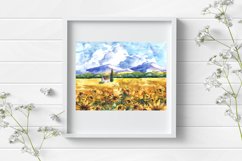 Watercolor set. Summer landscape. Sunflower. Product Image 3